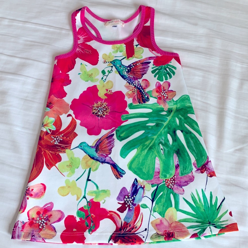 Baby Sara Rhinestone Bird Dress